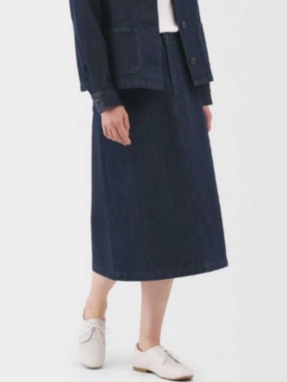 Kapok Blend Denim A-Line Skirt Dark Navy / M- NEW With Tag